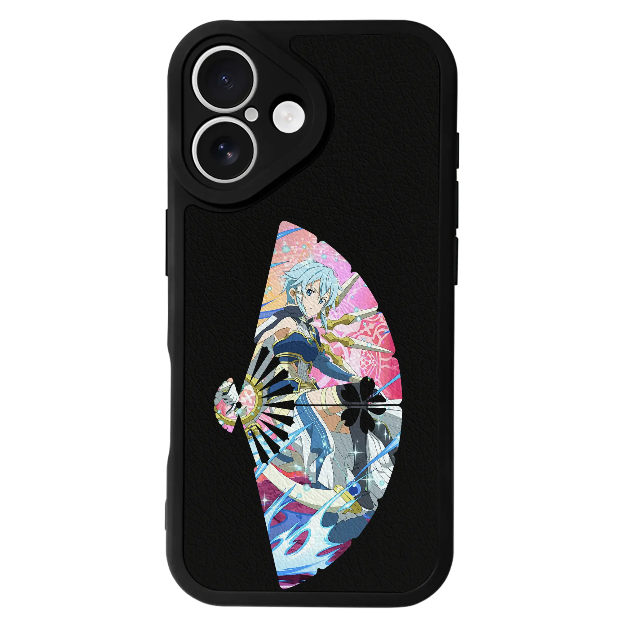 ソードアートオンライン グッズ シノン - IPhone 16シリーズ対応 ・ シリコンスマホケース ・ レザー調 ・ 高精度フィット ・ 耐衝撃 ・ ワイヤレス充電対応 ・ 精密カット